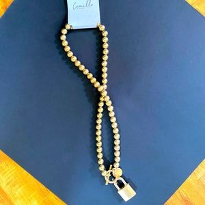 Camille Gold Ball Bead Locket Chain Necklace